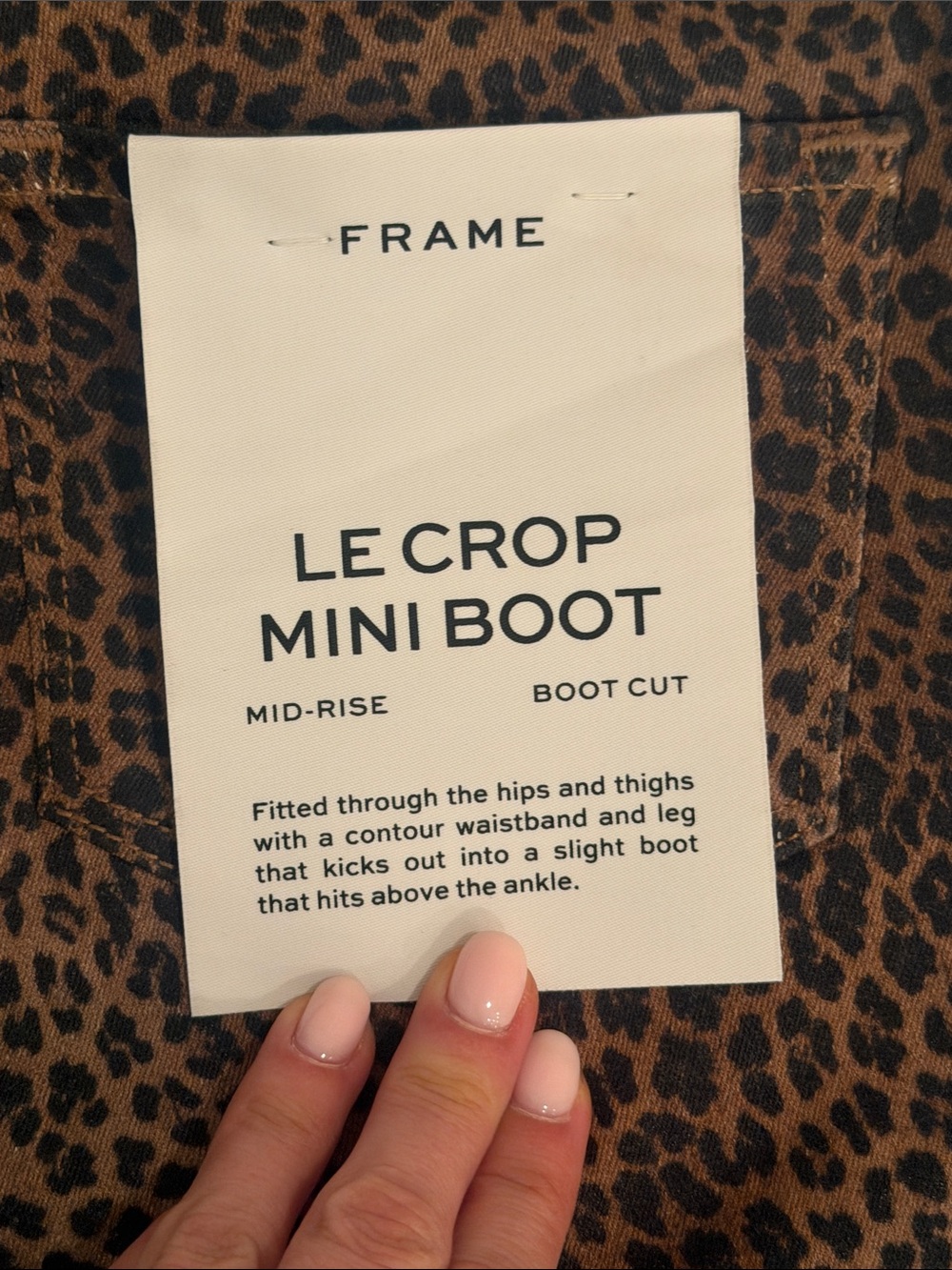 NWT Frame Denim Leopard Le Crop Mini Boot MidRise Jeans Size 25 - Picture 8 of 9